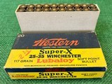 4 Vintage Western / Winchester Boxes + Ammo
.30-40 KRAG, .303 Savage, (2) .25-35 Winchester - 8 of 9