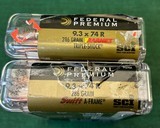 Federal Premium Safari lot 9.3X74mmR, 286 grain 20 Rounds Hollow Point and 20 Rounds Lead Round Nose - 3 of 3