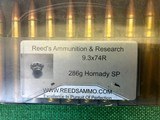 Lot of 60 Rounds 9.3X74mmR 286 Gr 20 Rounds Hornady Factory Loads, 40 Rounds Professional Reloads - 3 of 4