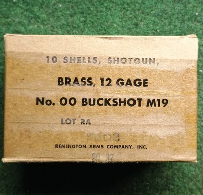 M19 Military 12 Ga. Remington Buckshot full box full brass case