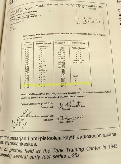 Finnish VKT Lahti L-35 Series Zero Fields Trial Model (Read Description) 9mm - Image 6 of 14