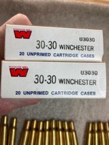 NOS 40 Pcs. in Boxes Winchester 30-30 Unprimed Brass & 68 F.C. 30-30 Once Fired Brass. - 4 of 11