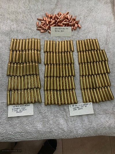 35 Remington Brass, 148 Pcs. NOS & Once Fired Winchester Western & 80+ 200 Gr SP bullets!