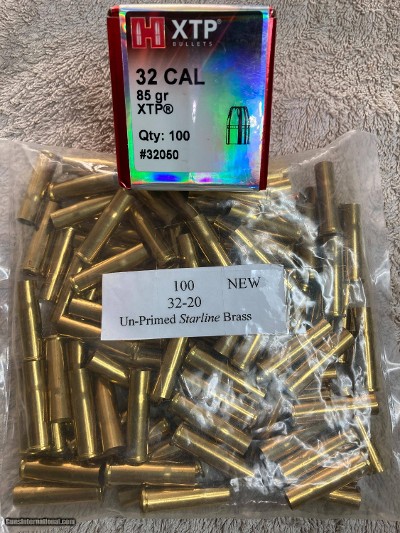 Starline 32 20 Brass & Hornady 32 Cal 85 Gr. XTP's.