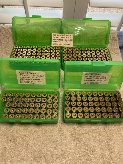 Colt 45 Brass with Case Gards, 97 Pcs. Total.