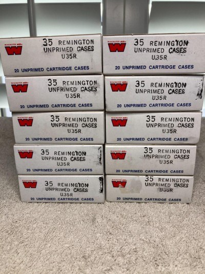 Winchester 5 Boxes of 20 Each (100 Total) NOS 35 Remington Cal. Brass