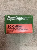 Rare Remington 30 Cal. 170 Gr. .308 Diam. Core-Lokt Hollow Points - 1 of 5