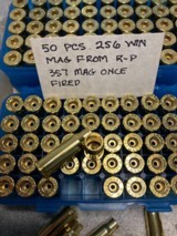 Winchester NOS 256 Win Mag Brass, 3 Boxes 50 Each, 150 Total. - 4 of 6