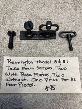 Remington Model 8 & 81 Take Down Screws and Base Plates Two each, Four Total L@@K!