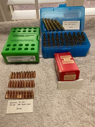 Redding Die set for Remington Model 8 & 81 in 30 Cal. Rem. w/ Brass & Bullets! - Image 1 of 9