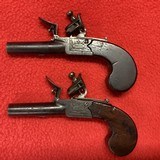 AICHER OF LONDON FLINTLOCK MUFF PISTOLS IN BURL WOOD CASE - 3 of 7