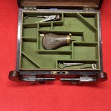 AICHER OF LONDON FLINTLOCK MUFF PISTOLS IN BURL WOOD CASE - 5 of 7