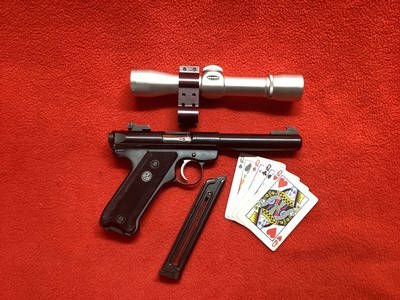 RUGER MK II 5 1/2” TARGET MODEL WITH SCOPE - Image 1 of 4