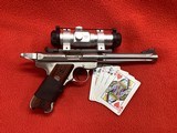 RUGER MK III HUNTER STAINLESS WITH MILLETT SP-2 RED DOT6 7/8” BARREL - Image 1 of 5