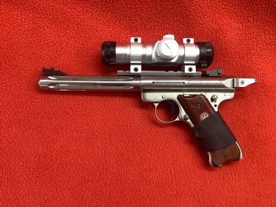 RUGER MK III HUNTER STAINLESS WITH MILLETT SP-2 RED DOT6 7/8” BARREL - Image 2 of 5