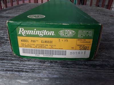 Remington 700 Classic 35 Whelen box