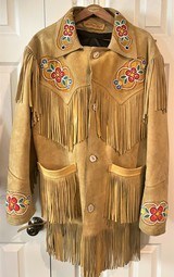 Genuine Elk Skin Beaded Leather Jacket