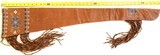 Custom Made Deer Skin Gun Sleeve, Leather Fringed, Western Style, Painted Bead Motif - 2 of 8