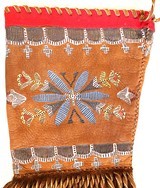 Custom Made Deerskin Gun Sleeve, Leather Fringed, Western Style, Painted Bead Motif - 6 of 8