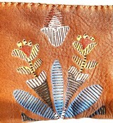 Custom Made Deerskin Gun Sleeve, Leather Fringed, Western Style, Painted Bead Motif - 7 of 8