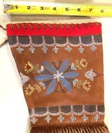 Custom Made Deerskin Gun Sleeve, Leather Fringed, Western Style, Painted Bead Motif - 3 of 8