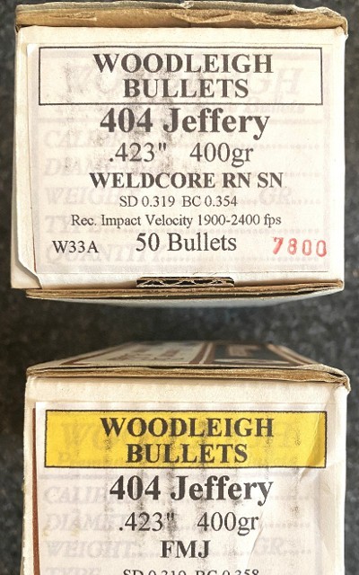 404 Jeffery, Bullets for Reloading, .WOODLEIGH 423