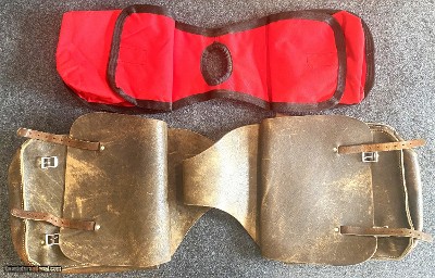 Saddle Bags, Leather Bags Paired with Nylon Pommel Bag