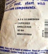 Winchester, New Unopened, 6.5X55 Swedish Mauser Brass. 50 Count Bag - 2 of 2