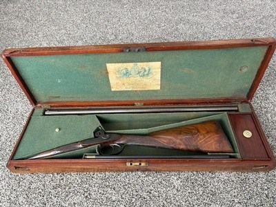 James Purdey cased 20 ga percussion double shotgun made in 1826