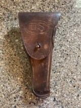 WWI M1916 1911 Holster Made by Warrens Leather Goods ; Dated 1918 - 1 of 7