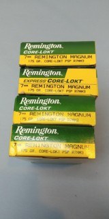 Four Boxes of factory Remington 7mm Remington Magnum 175 Grain Core-Lokt PSP Ammo - 2 of 2