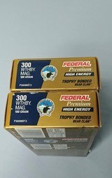 Two Boxes of Federal Premium High Energy 300 Weatherby Magnum 180 Grain - Trophy Bonded Bear Claw Ammo - 1 of 2