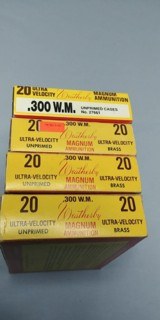 Four Full Factory Boxes (80) of Weatherby 300 Weather Magnum Ultra-Velocity Unprimed Cases - Brass - Tiger Boxes - 2 of 2