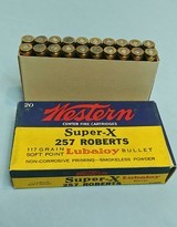 Full Box of Western Super-X 257 Roberts 117 Grain Soft Point Bullets - 1 of 9