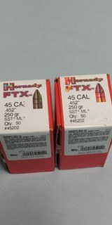 Two Boxes Hornady FTX 45 Cal .452 250 Grain SST - 2 of 2