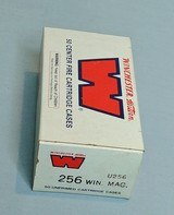 Winchester Western 256 Win Magnum Unprimed Cartridge Cases Brass - 50 Per Box