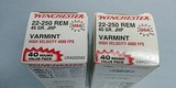 Two Factory Boxes (80 Rounds) of Winchester 22-250 Remington 45 Grain JHP Cartridges - 1 of 2