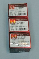 Three Boxes of Hornady Superformance Varmint 17 Hornet 20 Grain V-Max - 1 of 2