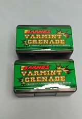 Two Boxes of Barnes Varmint Grenade 22 Cal.224 36 Grain HP FB - 100 bullets per box.200 Bullets Total. - 2 of 2