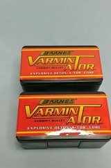 Two Boxes of Barnes Varminator 22 Caliber .22440 Grain HP FB Bullets.100 per Box.200 Total. - 1 of 2