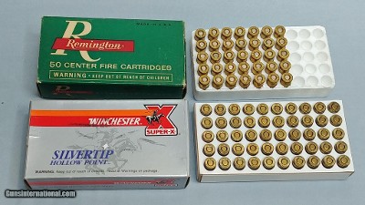 Two Boxes 32 Automatic ACP - One Full Box Winchester Silvertip Hollow Point 60 Grain and One Partial Box 71 Grain MC with 35 Rounds - 85 Rounds Total