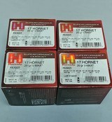 Four Full Factory Boxes of Hornady Superformance Varmint 17 Hornet 20 Grain V-Max
25/Box
100 Total - 1 of 2