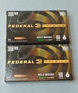 Two Factory Boxes Federal Premium 308 Winchester Gold Medal Sierra Matchking 168 Grain BT HP - 40 Rounds - 2 of 2