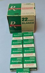 Nine Boxes of Remington Standard Velocity .22 Short Blanks