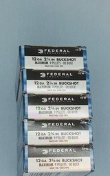 Five Boxes of Federal Power Shok 12 Gauge 2 3/4