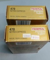 Two Boxes (40 Rounds Total) of Federal Premium Safari 470 Nitro Express Once-fired Brass - 2 of 2