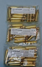 Sixty Rounds of New Unprimed 6.5x55 Swedish Mauser Brass