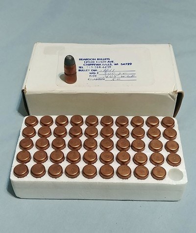 Box of Fifty 405 WCF .411 300 Grain Soft Point Round Nose Bullets - Made by Reardon Bullets