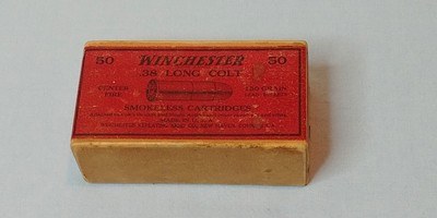 Winchester 38 Long Colt 2-Piece Box with 50 Original & Correct Cartridges - Gorgeous Color