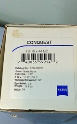Carl Zeiss Conquest 3.5-10x44 MC Matte Scope w/ Rapid-Z 600 Reticle in Box - Image 12 of 14